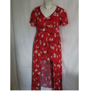 TORRID Red Floral Romper Size 12